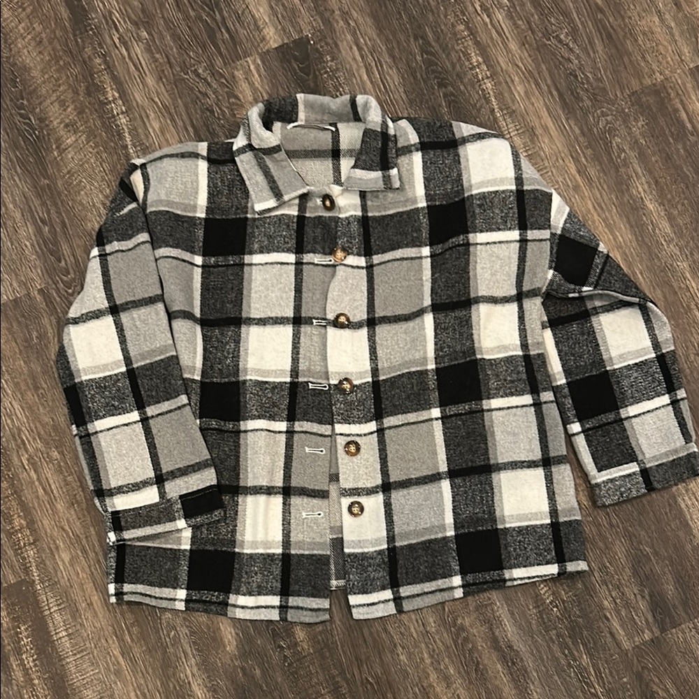 Plaid Button-Up Jacket